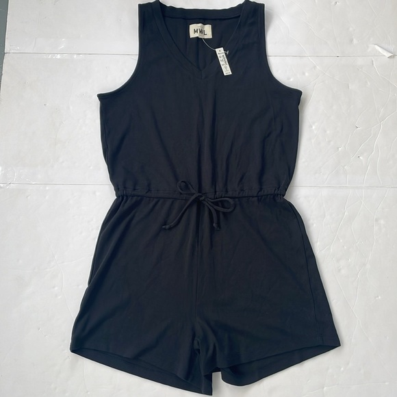 MWL Madewell Breeze Drawstring Romper Black Sleeveless Size Small - Picture 12 of 14